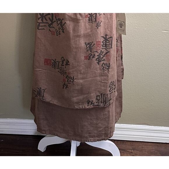 Tom Tom Maxi Boho Dress M Women NEW W Tags Linen Canton Easy Care Long Sl Coco - Picture 6 of 16